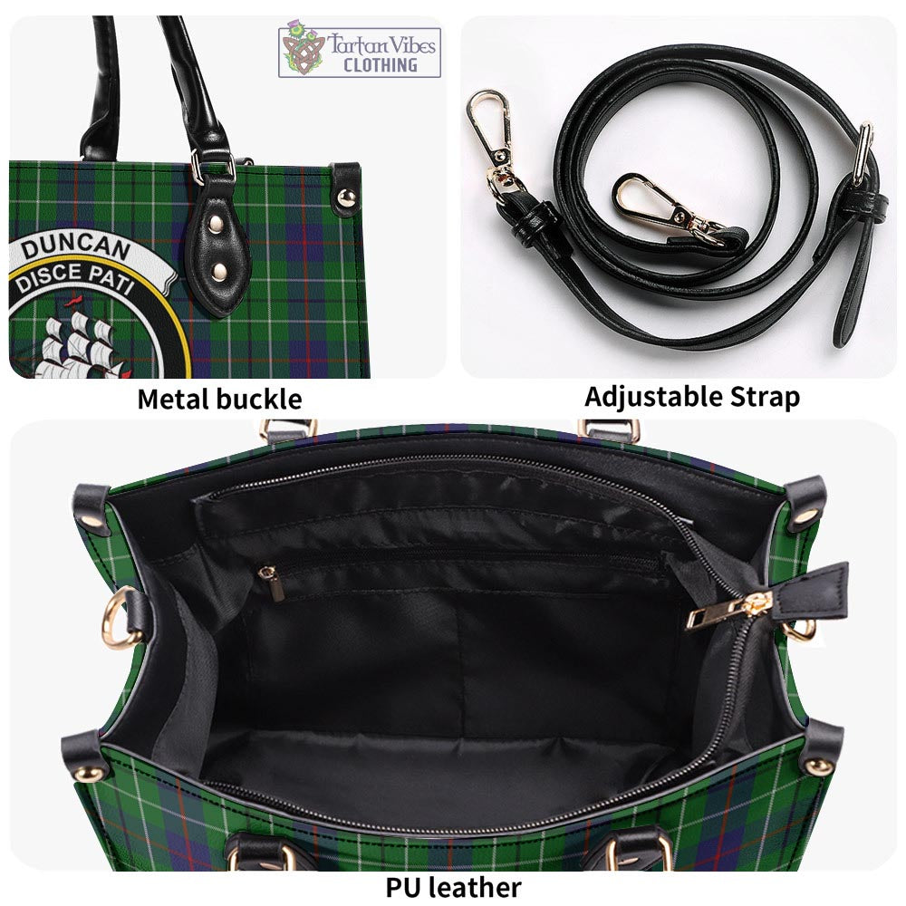Tartan Vibes Clothing Duncan Tartan Luxury Leather Handbags with Family Crest