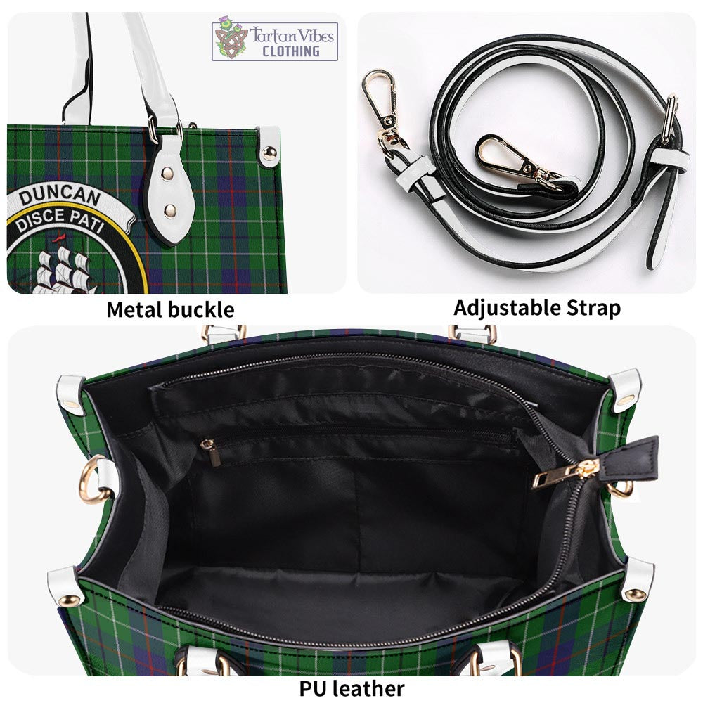 Tartan Vibes Clothing Duncan Tartan Luxury Leather Handbags with Family Crest