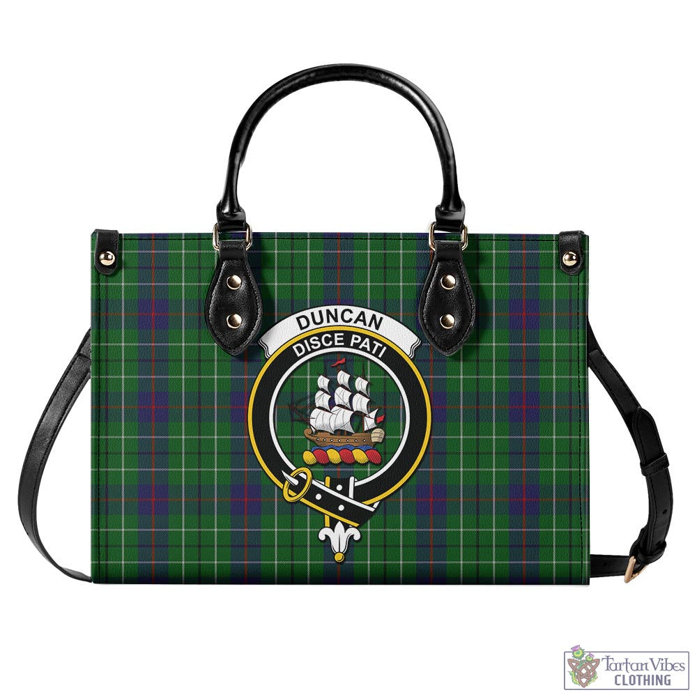 Tartan Vibes Clothing Duncan Tartan Luxury Leather Handbags with Family Crest