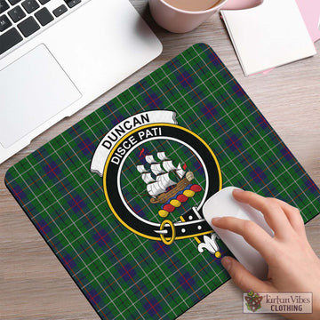 Tartan Vibes Clothing Duncan Tartan Mouse Pad with Family Crest