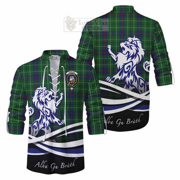 Tartan Vibes Clothing Duncan Tartan Ghillie Kilt Shirt with Alba Gu Brath Regal Lion Emblem