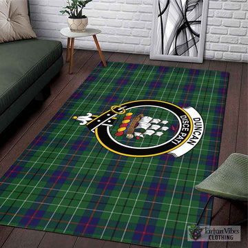 Tartan Vibes Clothing Duncan Tartan Area Rug with Family Crest