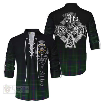 Tartan Vibes Clothing Duncan Tartan Ghillie Kilt Shirt Featuring Alba Gu Brath Family Crest Celtic Inspired