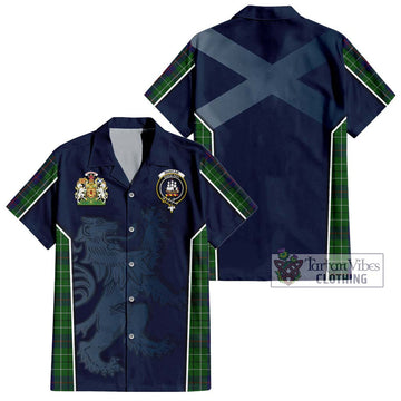 Duncan Tartan Short Sleeve Button Shirt with Family Crest and Lion Rampant Vibes Sport Style Kid - Tartan Vibes Clothing