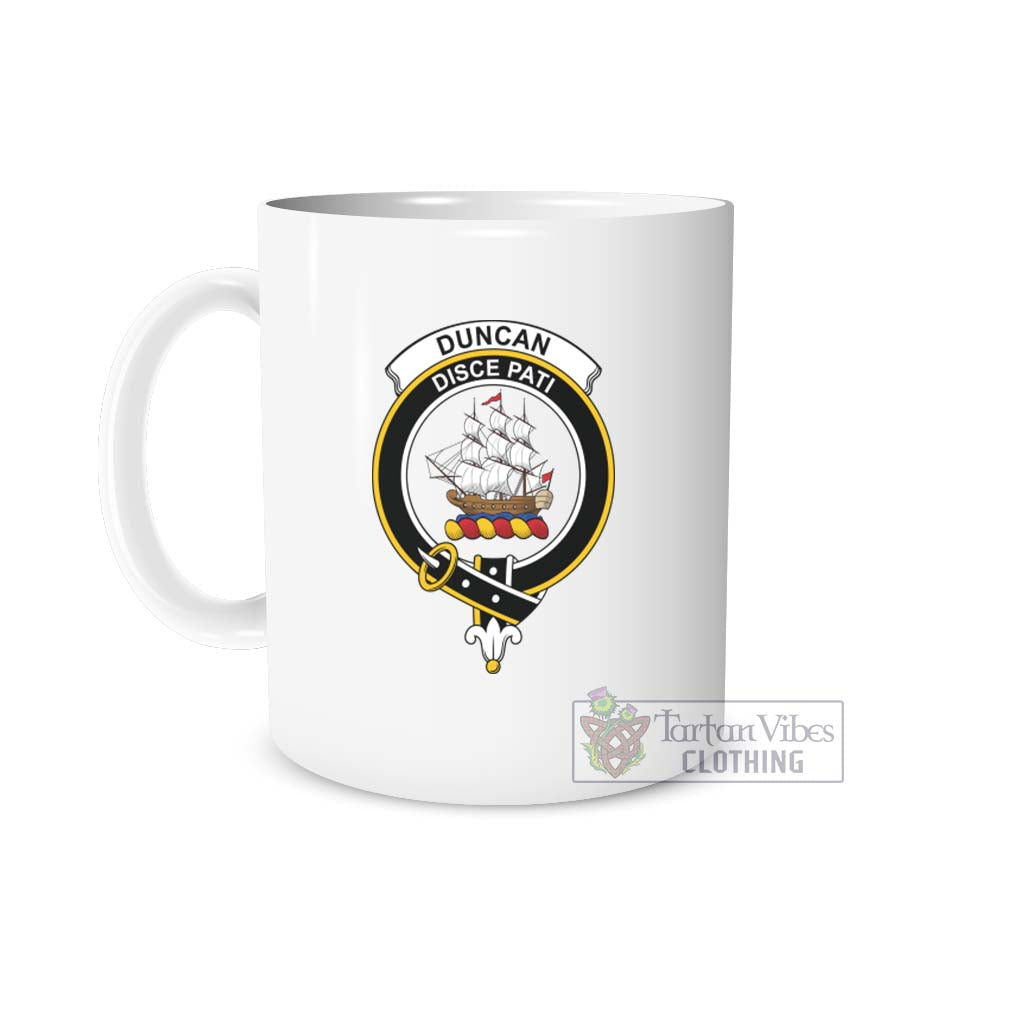 Duncan Family Crest Ceramic Mug White - 2D-tartanvibesclothing