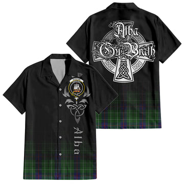 Duncan Tartan Hawaiian Shirt Shirt Featuring Alba Gu Brath Family Crest Celtic Inspired