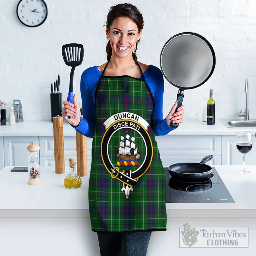 Duncan Tartan Apron with Family Crest Black S 38x47 cm - Tartan Vibes Clothing