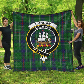 Duncan Tartan Quilt with Family Crest