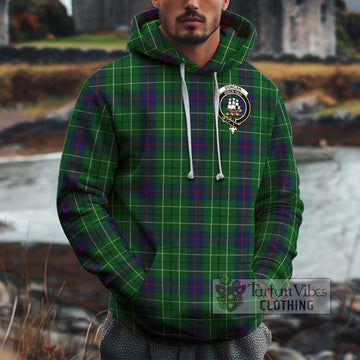 Duncan Tartan Cotton Hoodie with Family Crest
