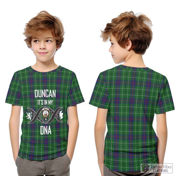 Duncan Tartan Kid T-Shirt with Family Crest DNA In Me Style