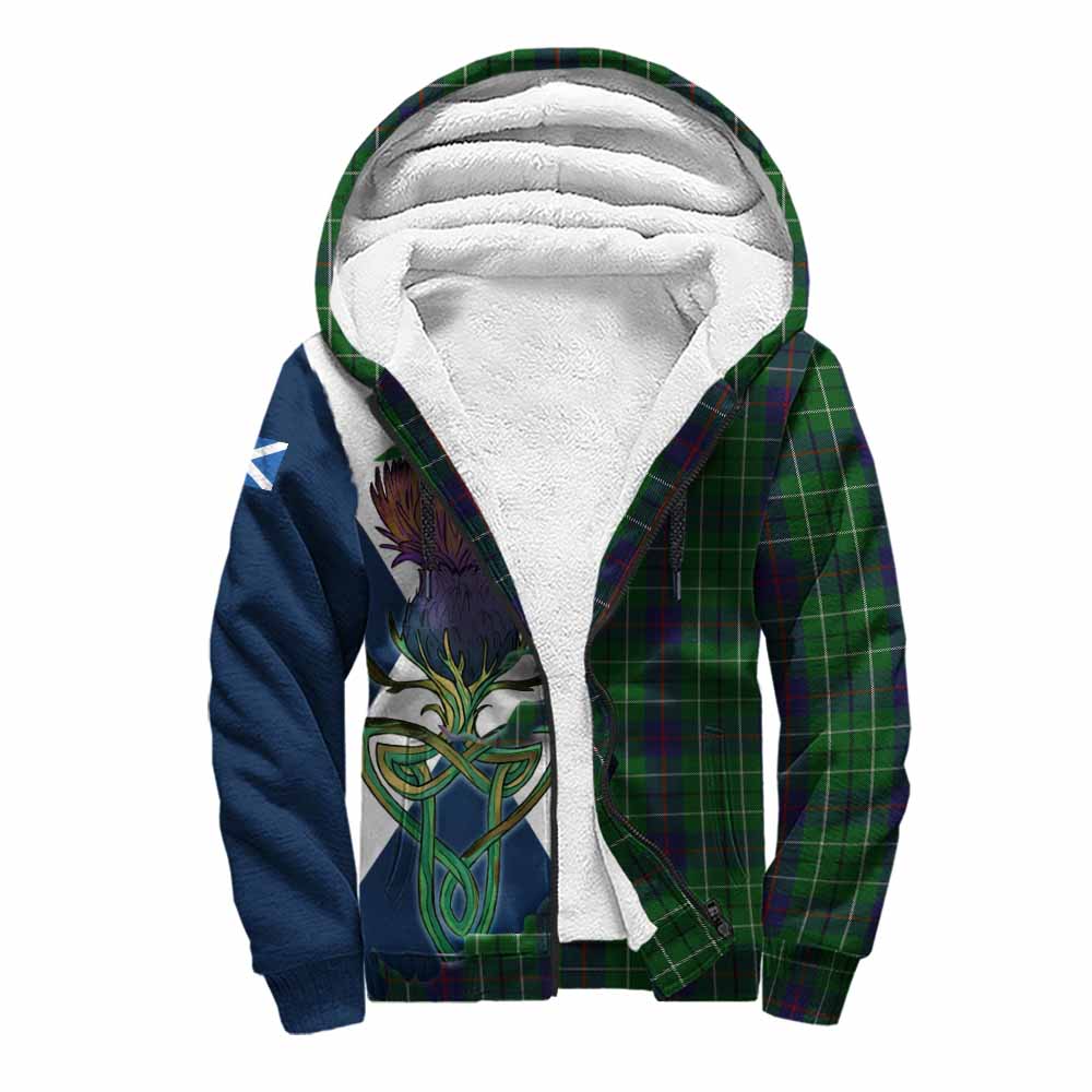 Tartan Vibes Clothing Duncan Tartan Family Crest Sherpa Hoodie Scottish Thistle Celtic Inspired