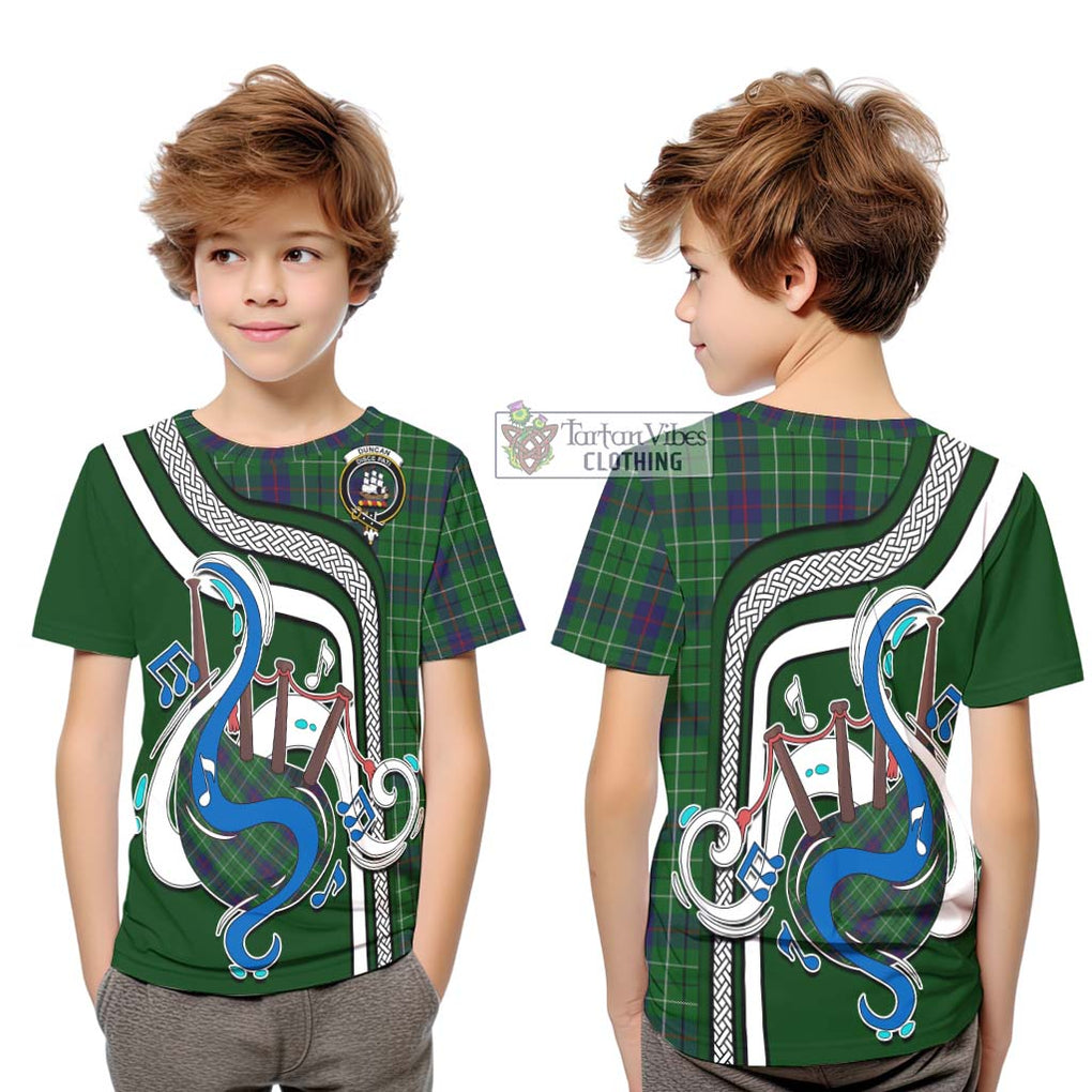 Tartan Vibes Clothing Duncan Tartan Kid T-Shirt with Epic Bagpipe Style