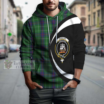 Duncan Tartan Hoodie with Family Crest Circle Style