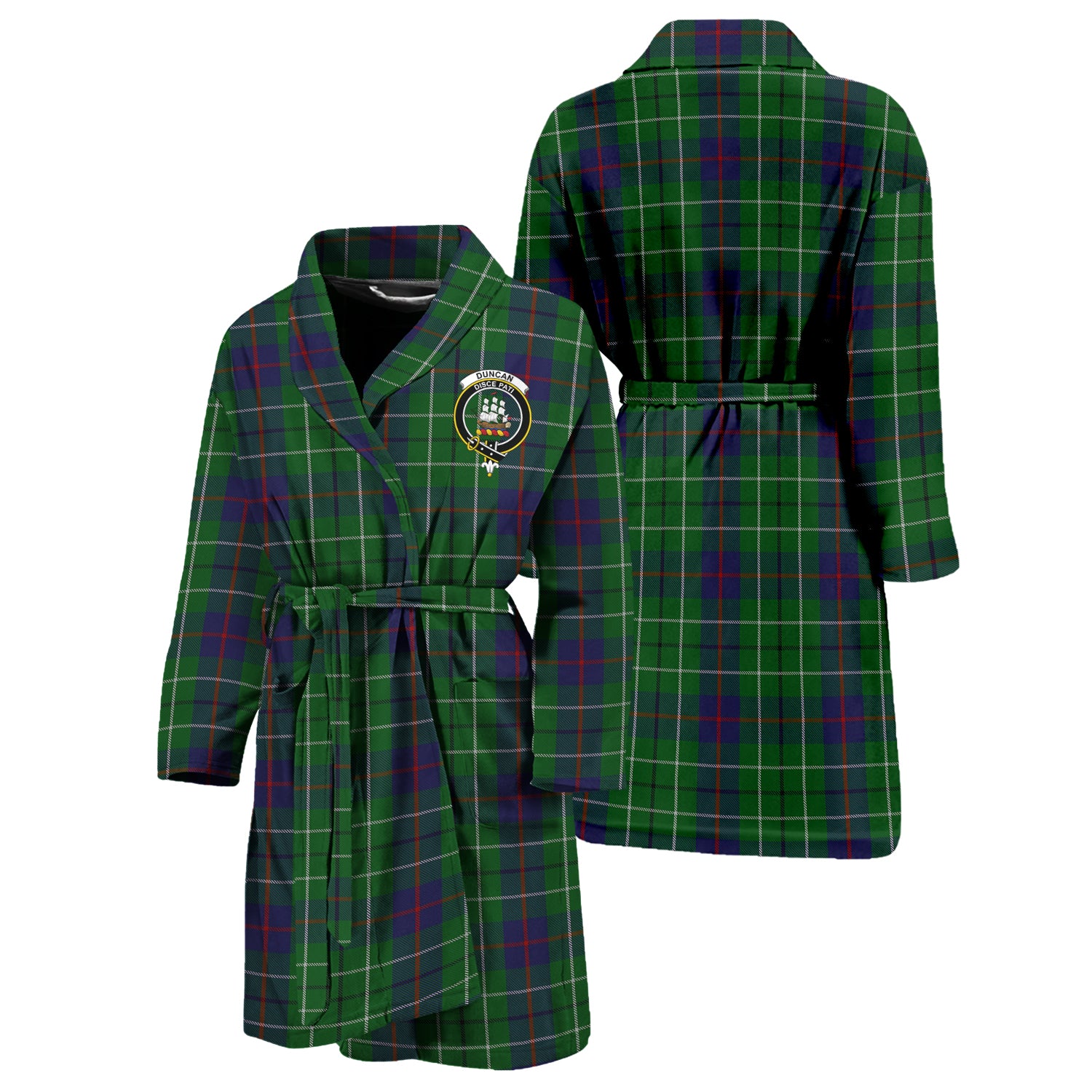 Duncan Tartan Bathrobe with Family Crest Unisex S - Tartan Vibes Clothing