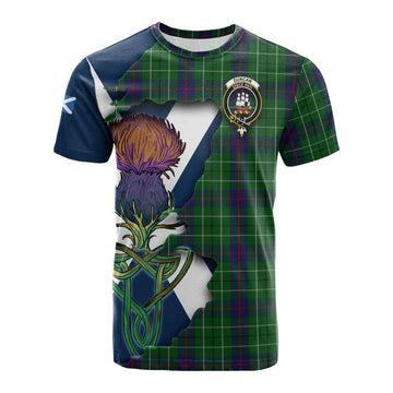 Tartan Vibes Clothing Duncan Tartan Family Crest Cotton T-shirt Scottish Thistle Celtic Inspired