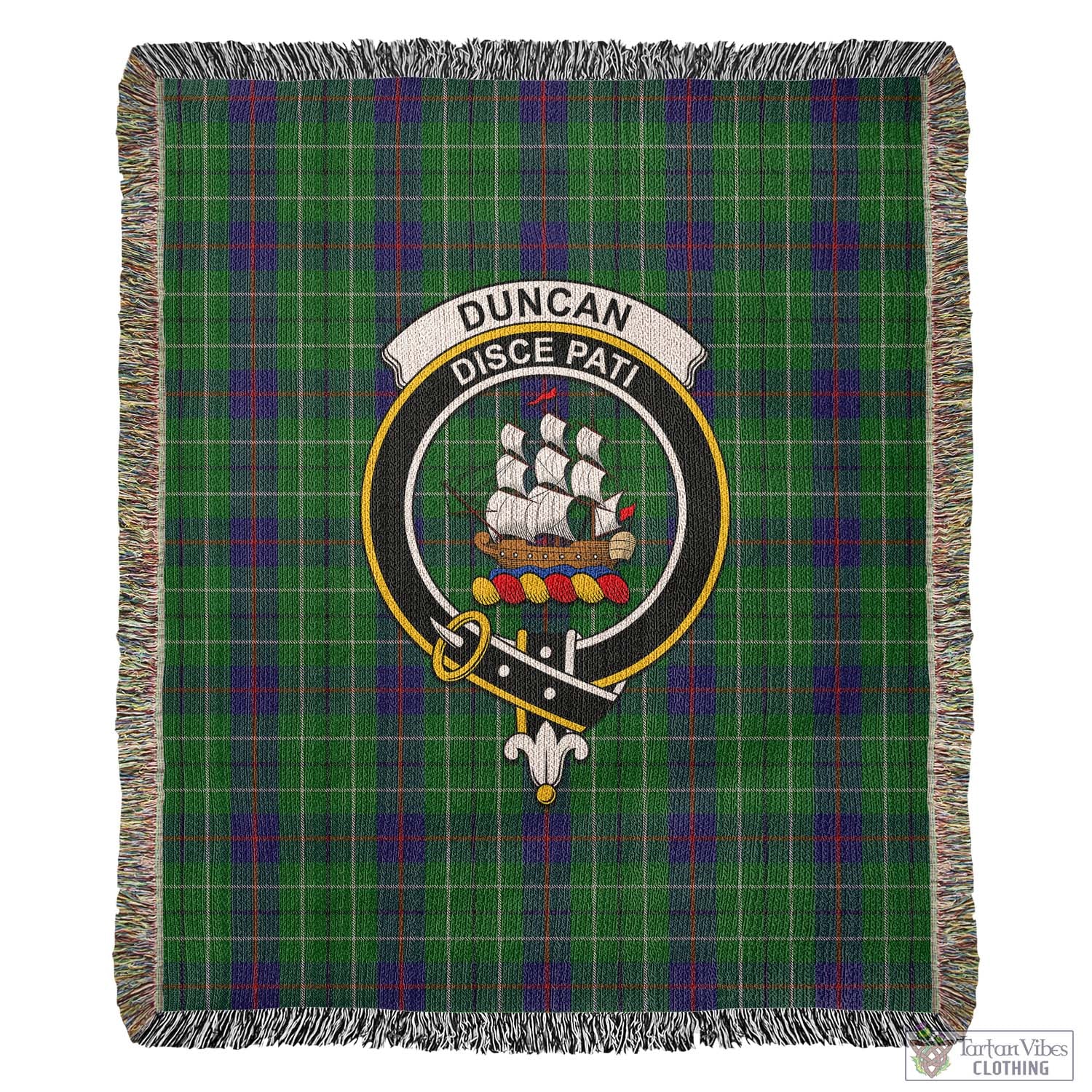 Tartan Vibes Clothing Duncan Tartan Woven Blanket with Family Crest