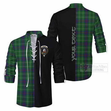 Tartan Vibes Clothing Duncan Tartan Ghillie Kilt Shirt with Family Crest and Half Of Me Style