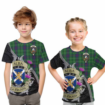 Duncan Tartan Family Crest Kid T-Shirt Lion Rampant Royal Thistle Shield Celtic Inspired