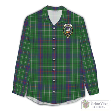 Tartan Vibes Clothing Duncan Tartan Womens Casual Shirt with Family Crest