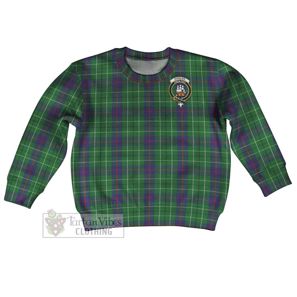Tartan Vibes Clothing Duncan Tartan Kid Ugly Sweater with Family Crest
