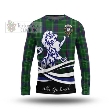 Duncan Tartan Long Sleeve T-Shirt with Alba Gu Brath Regal Lion Emblem Unisex - Tartanvibesclothing Shop
