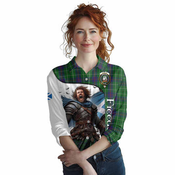 Tartan Vibes Clothing Duncan Crest Tartan Women's Casual Shirt Inspired by the Freedom of Scottish Warrior