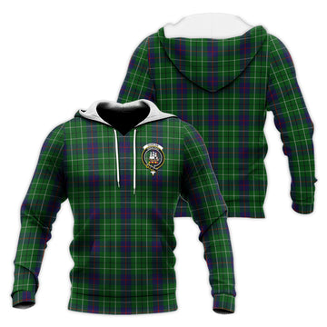 Duncan Tartan Knitted Hoodie with Family Crest