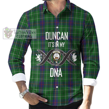 Duncan Tartan Long Sleeve Button Shirt with Family Crest DNA In Me Style Men's Shirt S - Tartanvibesclothing Shop