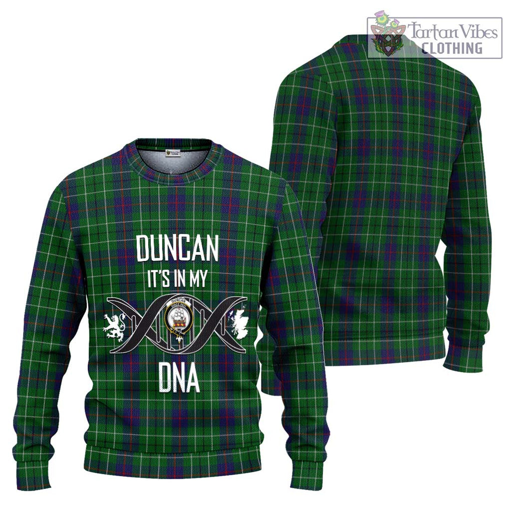 Duncan Tartan Knitted Sweater with Family Crest DNA In Me Style Unisex - Tartanvibesclothing Shop