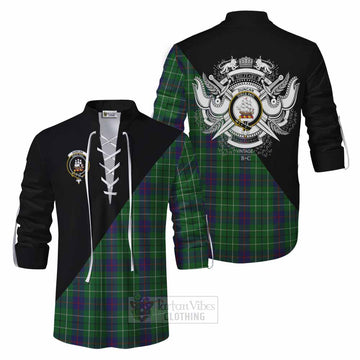 Tartan Vibes Clothing Duncan Tartan Ghillie Kilt Shirt with Family Crest and Military Logo Style