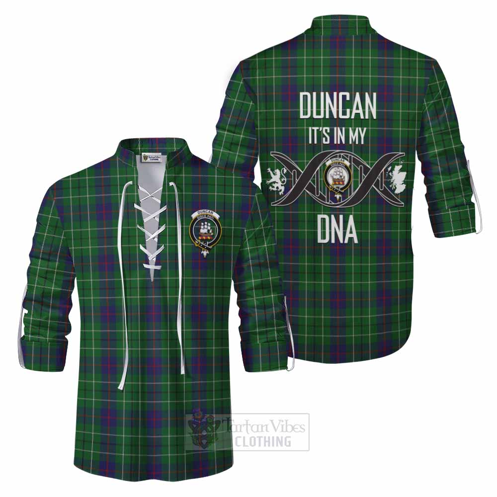 Tartan Vibes Clothing Duncan Tartan Ghillie Kilt Shirt with Family Crest DNA In Me Style