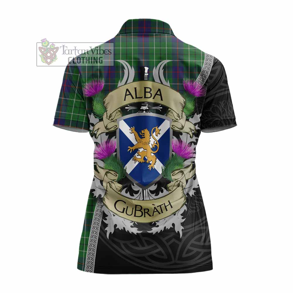 Tartan Vibes Clothing Duncan Tartan Family Crest Women's Polo Shirt Lion Rampant Royal Thistle Shield Celtic Inspired