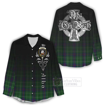 Tartan Vibes Clothing Duncan Tartan Women's Casual Shirt Featuring Alba Gu Brath Family Crest Celtic Inspired