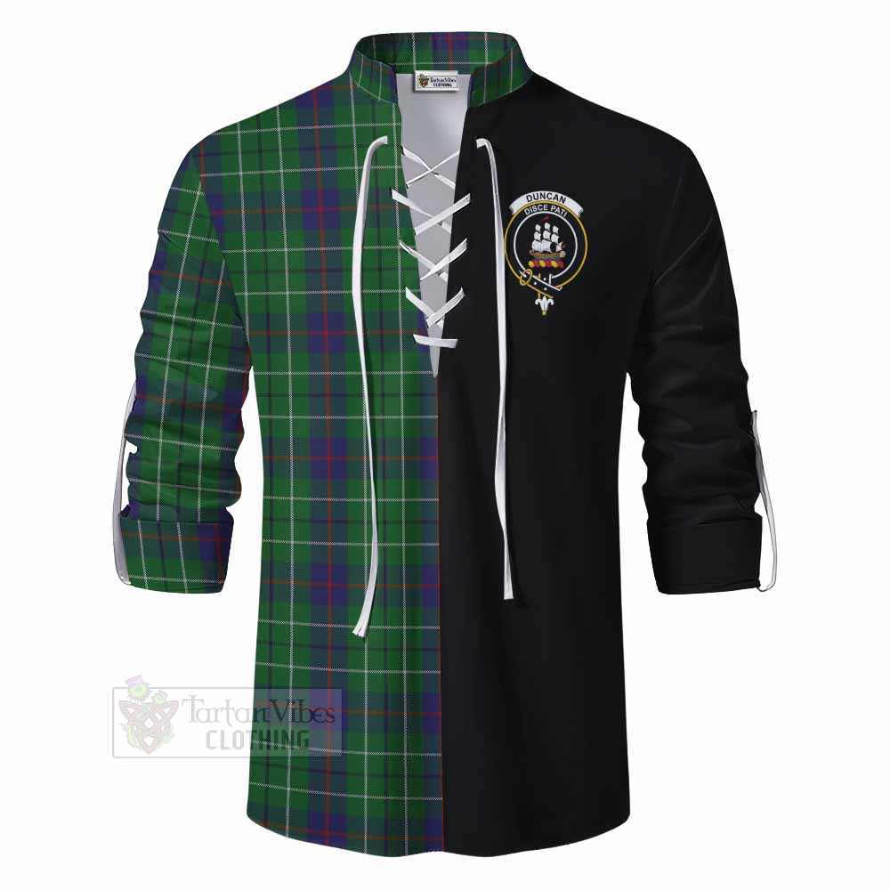 Tartan Vibes Clothing Duncan Tartan Ghillie Kilt Shirt with Family Crest and Half Of Me Style