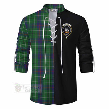 Tartan Vibes Clothing Duncan Tartan Ghillie Kilt Shirt with Family Crest and Half Of Me Style
