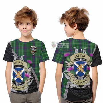 Duncan Tartan Family Crest Kid T-Shirt Lion Rampant Royal Thistle Shield Celtic Inspired