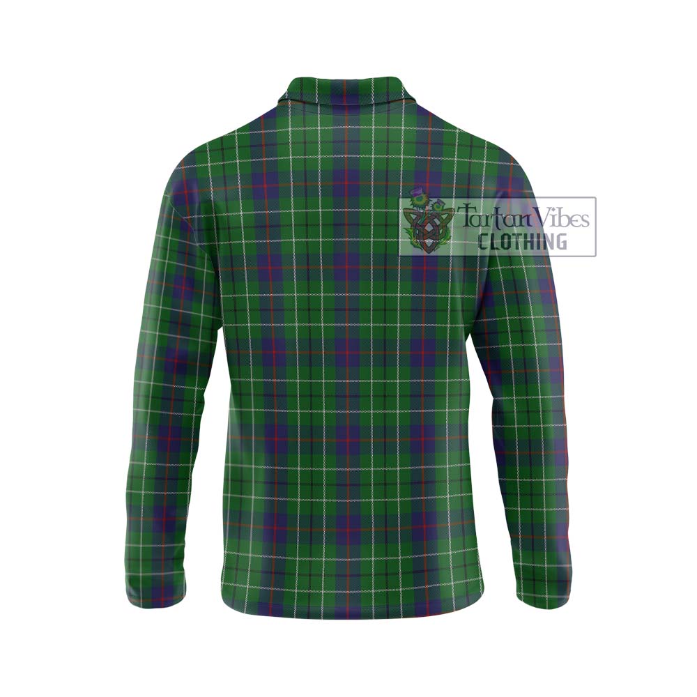 Duncan Tartan Long Sleeve Polo Shirt with Family Crest DNA In Me Style - Tartanvibesclothing Shop