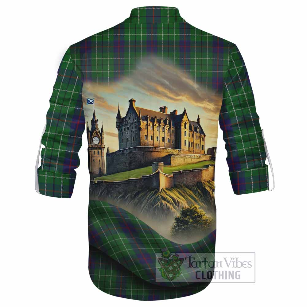 Tartan Vibes Clothing Duncan Tartan Family Crest Ghillie Kilt Shirt with Scottish Ancient Castle Style