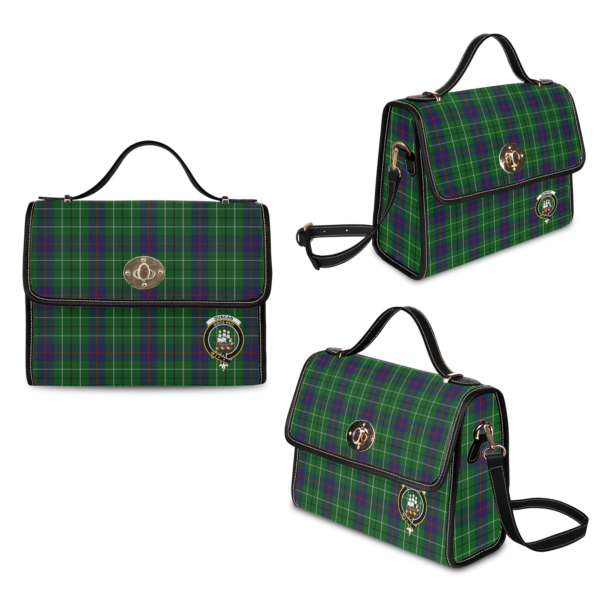 duncan-tartan-leather-strap-waterproof-canvas-bag-with-family-crest