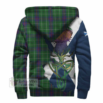 Duncan Tartan Family Crest Sherpa Hoodie Scottish Thistle Celtic Inspired