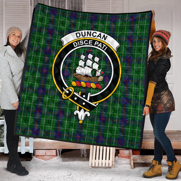 Duncan Tartan Quilt with Family Crest