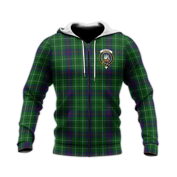 Duncan Tartan Knitted Hoodie with Family Crest