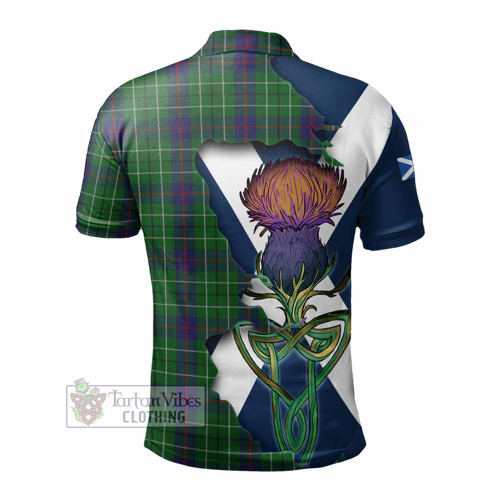 Tartan Vibes Clothing Duncan Tartan Family Crest Polo Shirt Scottish Thistle Celtic Inspired