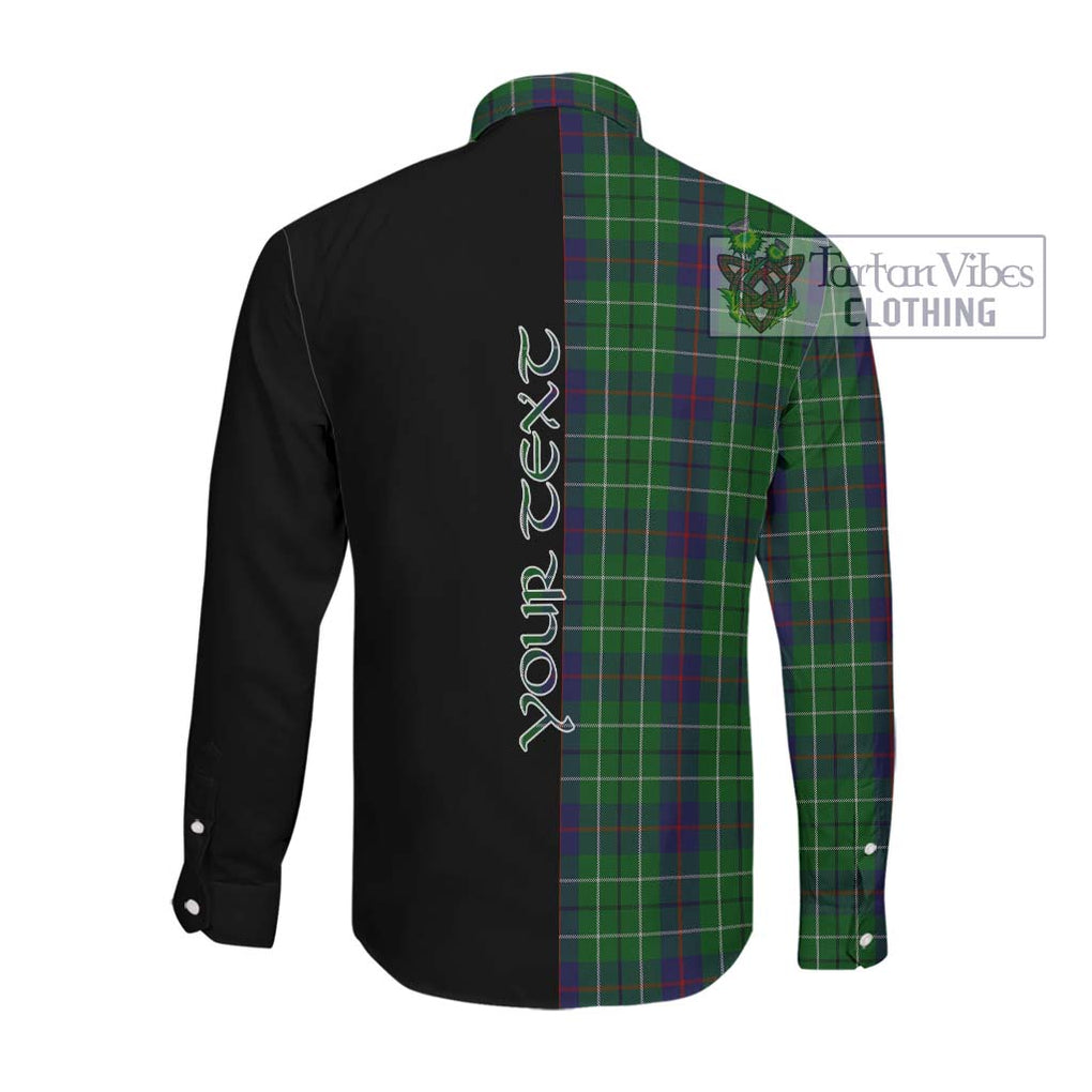 Duncan Tartan Long Sleeve Button Shirt with Family Crest and Half Of Me Style Men's Shirt - Tartanvibesclothing Shop