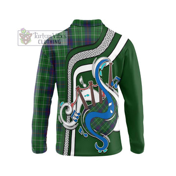 Duncan Tartan Long Sleeve Polo Shirt with Epic Bagpipe Style