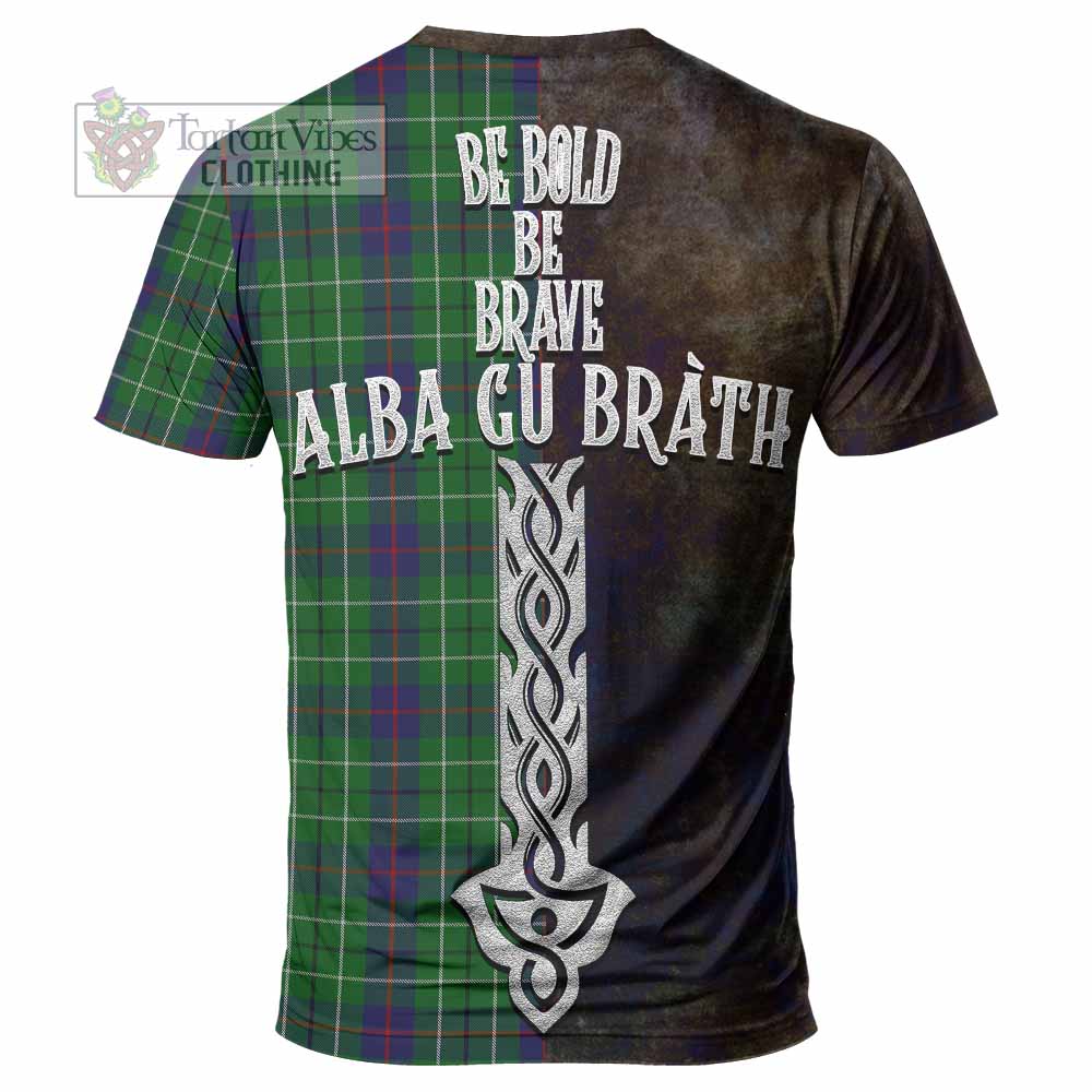 Tartan Vibes Clothing Duncan Tartan Family Crest T-Shirt Alba Gu Brath Be Brave Lion Ancient Style