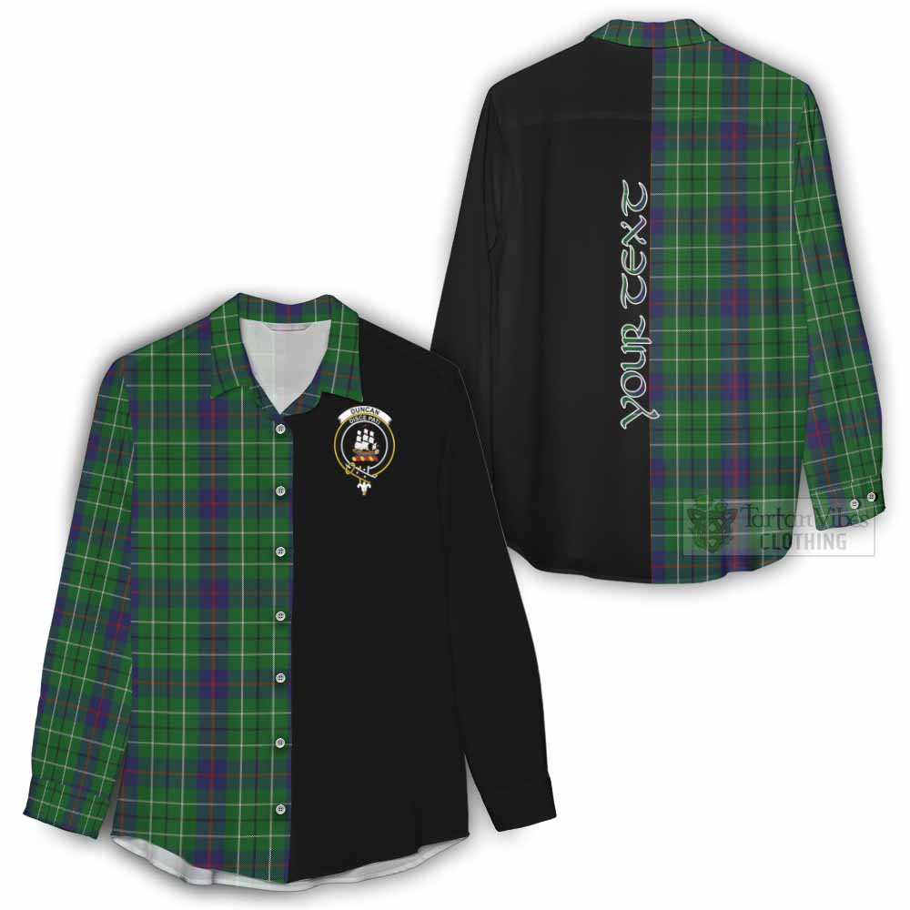 Tartan Vibes Clothing Duncan Tartan Women's Casual Shirt with Family Crest and Half Of Me Style
