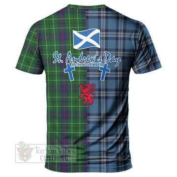 Tartan Vibes Clothing Duncan Tartan T-Shirt Happy St. Andrew's Day Half Tartan Style