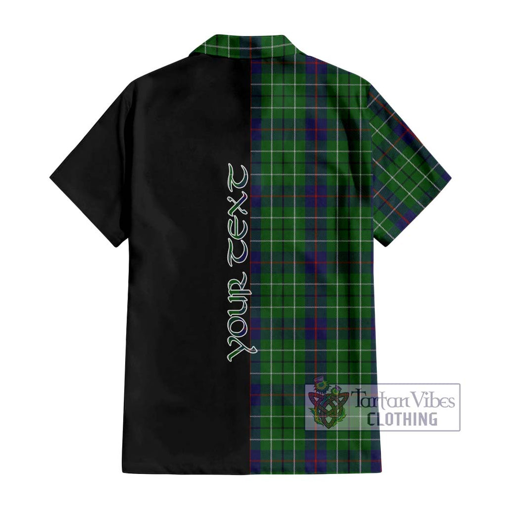 Duncan Tartan Short Sleeve Button Shirt with Family Crest and Half Of Me Style - Tartanvibesclothing Shop