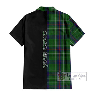 Duncan Tartan Short Sleeve Button Shirt with Family Crest and Half Of Me Style - Tartanvibesclothing Shop